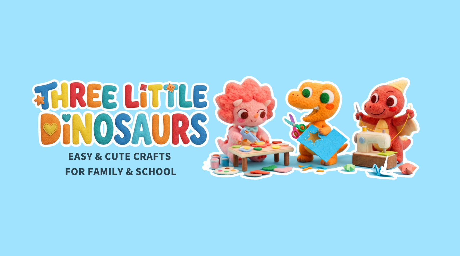 Three Little Dinosaurs - Easy and cute crafts for family and school