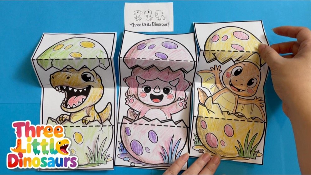 Three Hatching Dinosaur Egg Crafts
