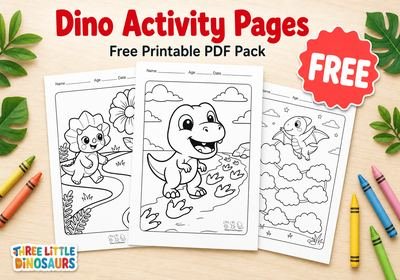 Free Dinosaur Activity Coloring Pages PDF