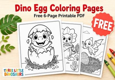Free Dinosaur Egg Coloring Pages PDF