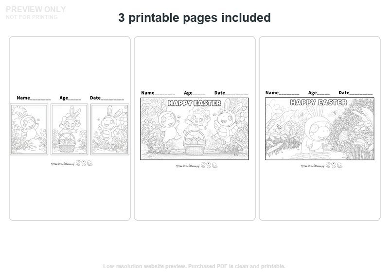 Low-resolution preview of Happy Easter Coloring Page for Kids