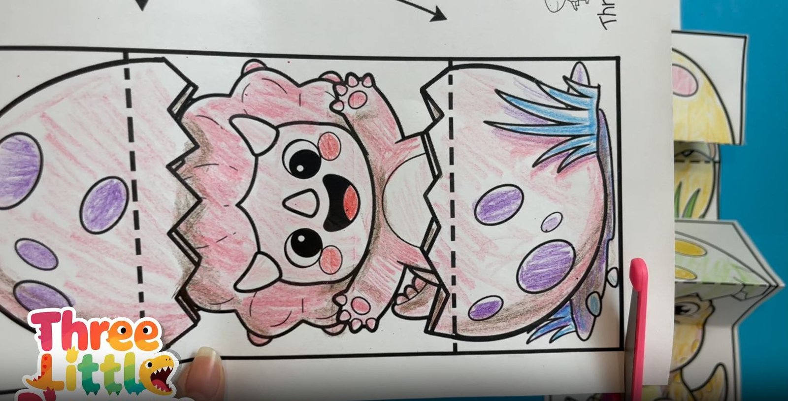 Cut out the Triceratops egg craft after coloring
