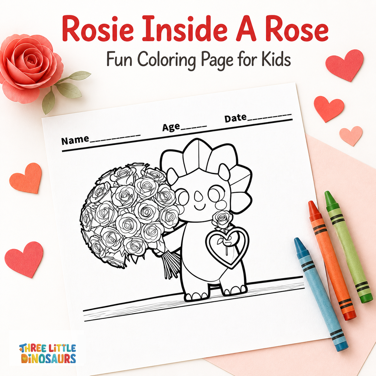 Rosie Inside A Rose Valentines Day Coloring Page