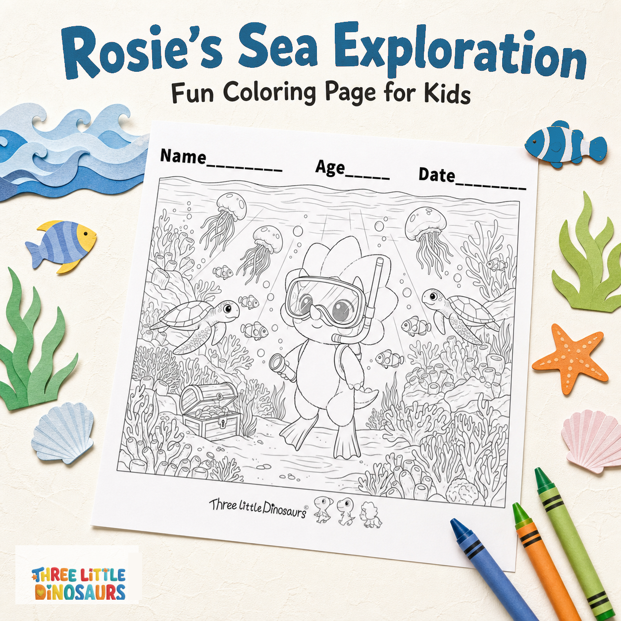 Rosie's Sea Exploration Coloring Page