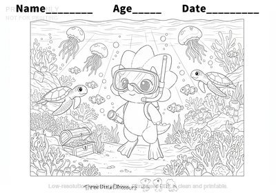 Low-resolution preview of Rosie's Sea Exploration Coloring Page