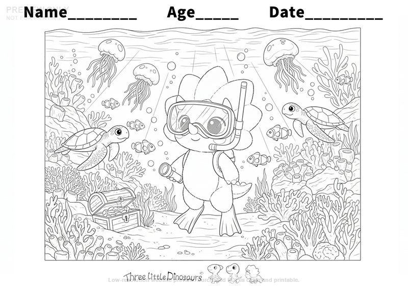 Low-resolution preview of Rosie's Sea Exploration Coloring Page