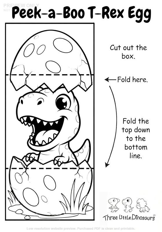 Printable T-Rex egg craft preview page