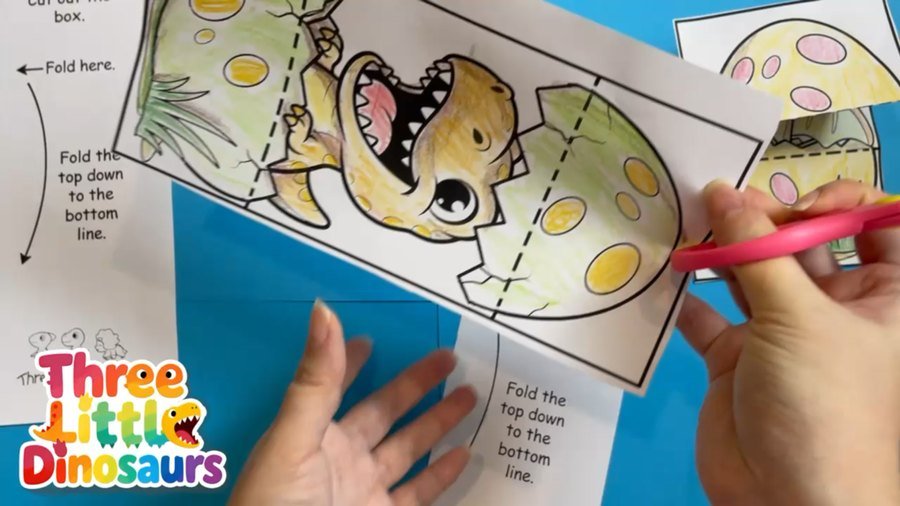 Cut out the T-Rex egg craft after coloring