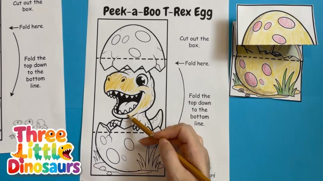 Color the T-Rex mouth and teeth