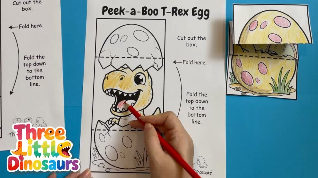Add bright color to the T-Rex mouth