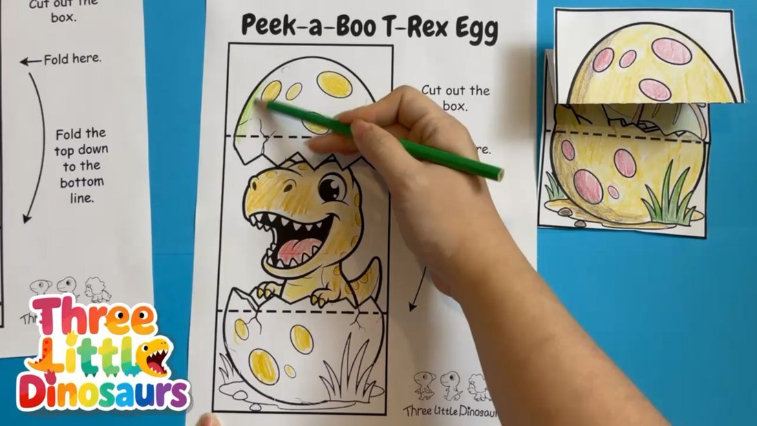 Color the top dinosaur egg shell