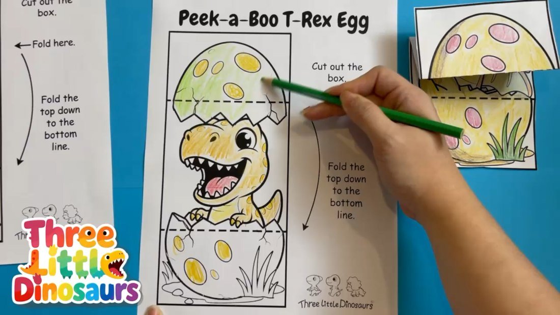 Color egg spots on the T-Rex printable