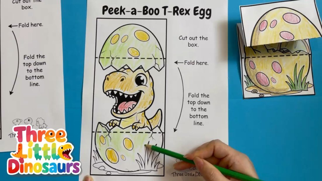 Color the grass at the bottom of the dinosaur egg
