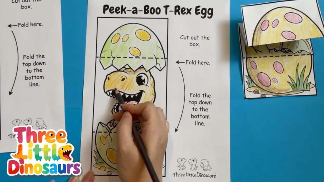 T-Rex egg craft detail coloring