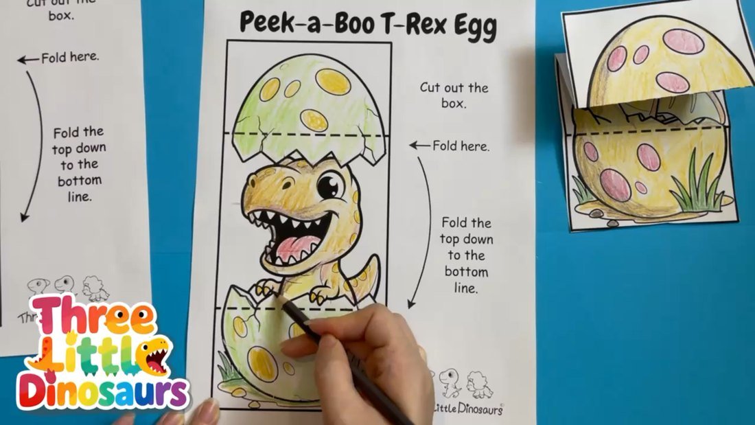 Final T-Rex egg craft coloring step