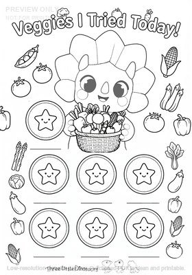 Low-resolution preview of Veggies I Tried Today Printable Tracker
