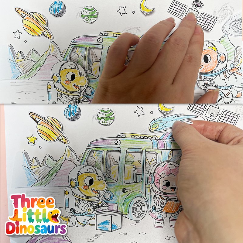 Adding planets a satellite and comet to the dinosaur space craft